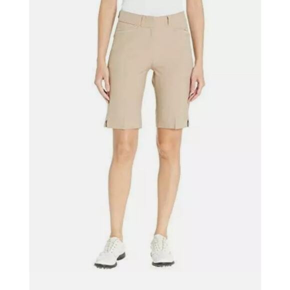 Adidas Stretch Beige Bermuda Shorts - Women's 4 - Picture 1 of 7